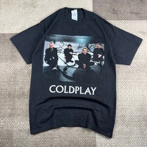Coldplay X&Y 2005 North American Tour T-Shirt Mens M Black Delta Tag Band Tee